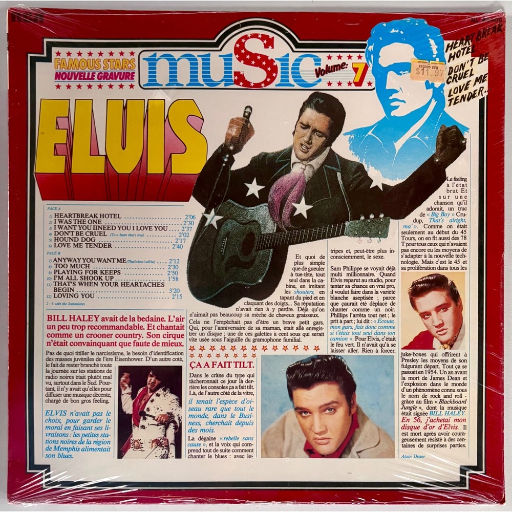 Elvis Presley Music Volume 7 Vinyl LP French Import RCA NL 43109 Famous Stars